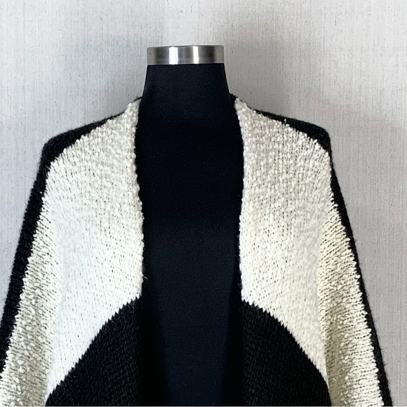 Joan Vass New York~Women's Oversized Wide Stripe Open Front Cardigan~Sz L/XL - Picture 10 of 16